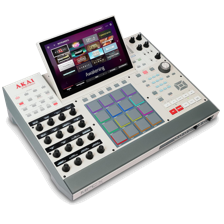 Silver Akai MPC sampler seen from above