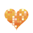 Orange mirror-ball heart, spinning