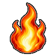 Flickering orange and yellow flame