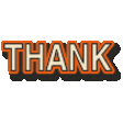 Animated lettering that reads THANK YOU, followed by an orange heart