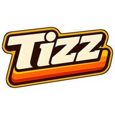 Retro 1970s-style "Tizz" lettering