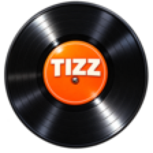 Black vinyl record with an orange TIZZ label